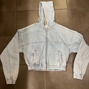 Cropped PacSun denim zip up
